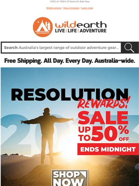 wild earth boxing day sale